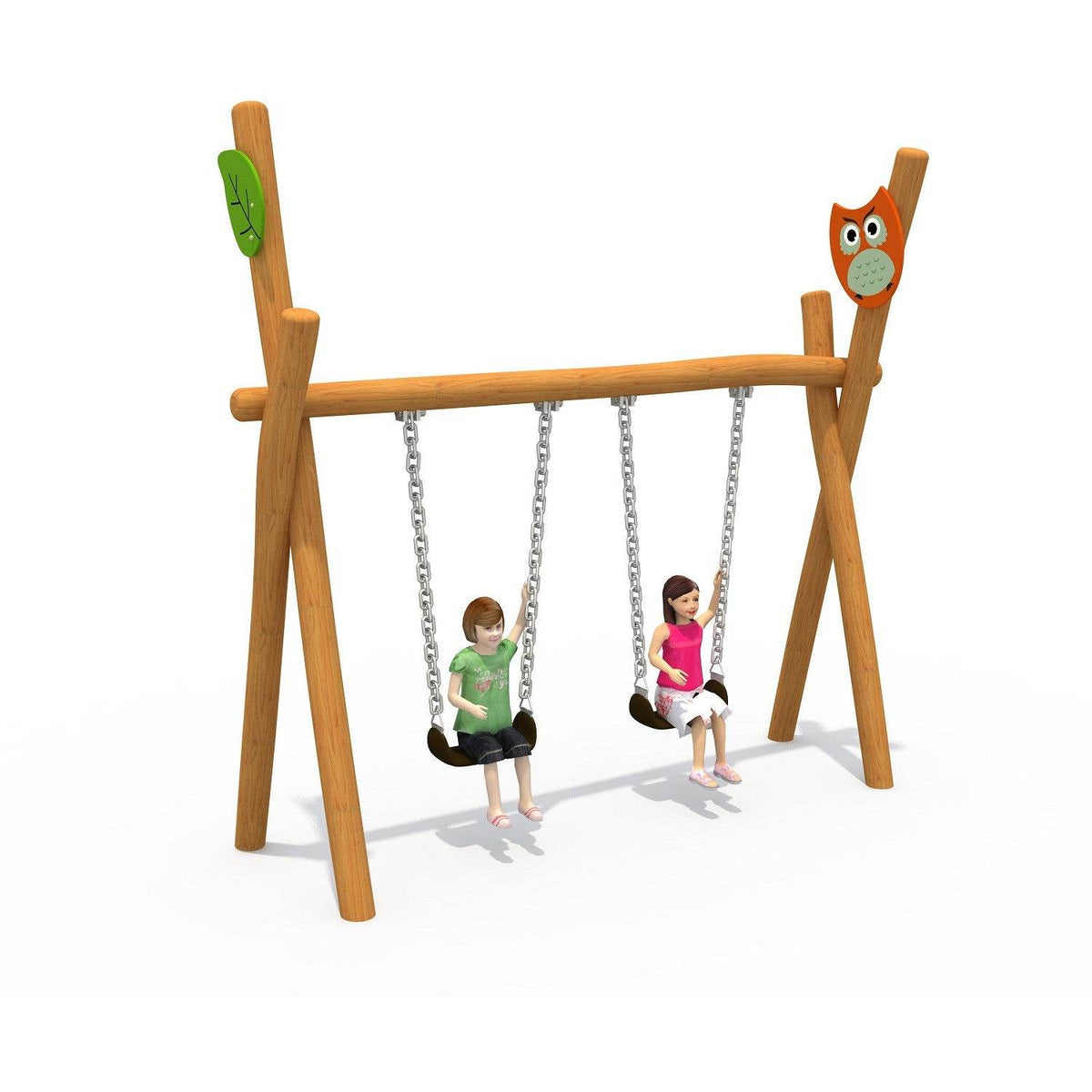 Columpio Madera Doble - playplaza.uy