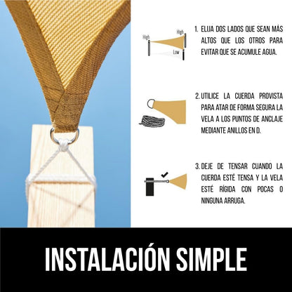 Toldo Vela Sombra 120 gr/m2 10x10m playplaza.uy