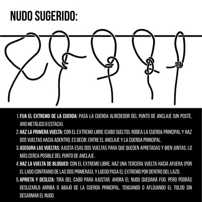 Toldo Vela Sombra 120 gr/m2 9x7m playplaza.uy