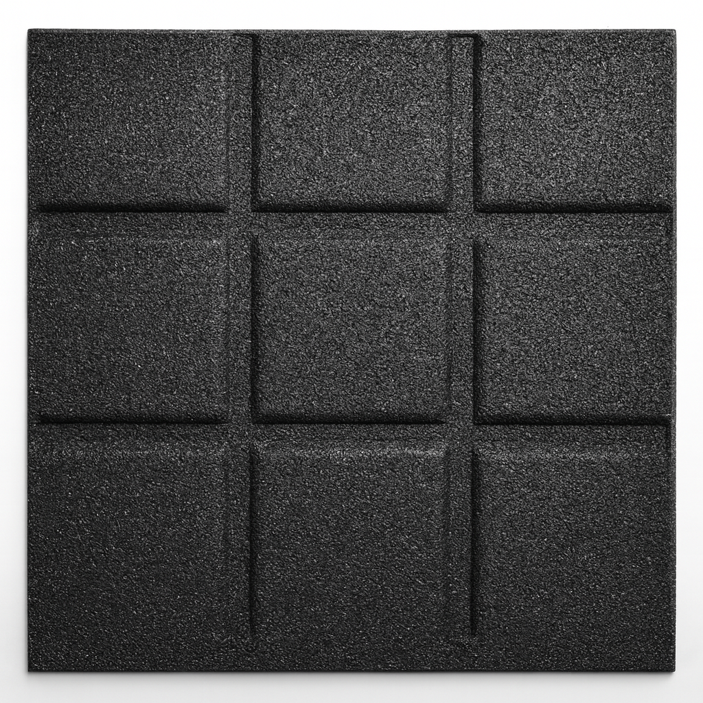 Palmeta Caucho 50 x 50 x 2,5 Negro PlayPlaza