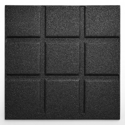 Palmeta Caucho 50 x 50 x 2,5 Negro PlayPlaza